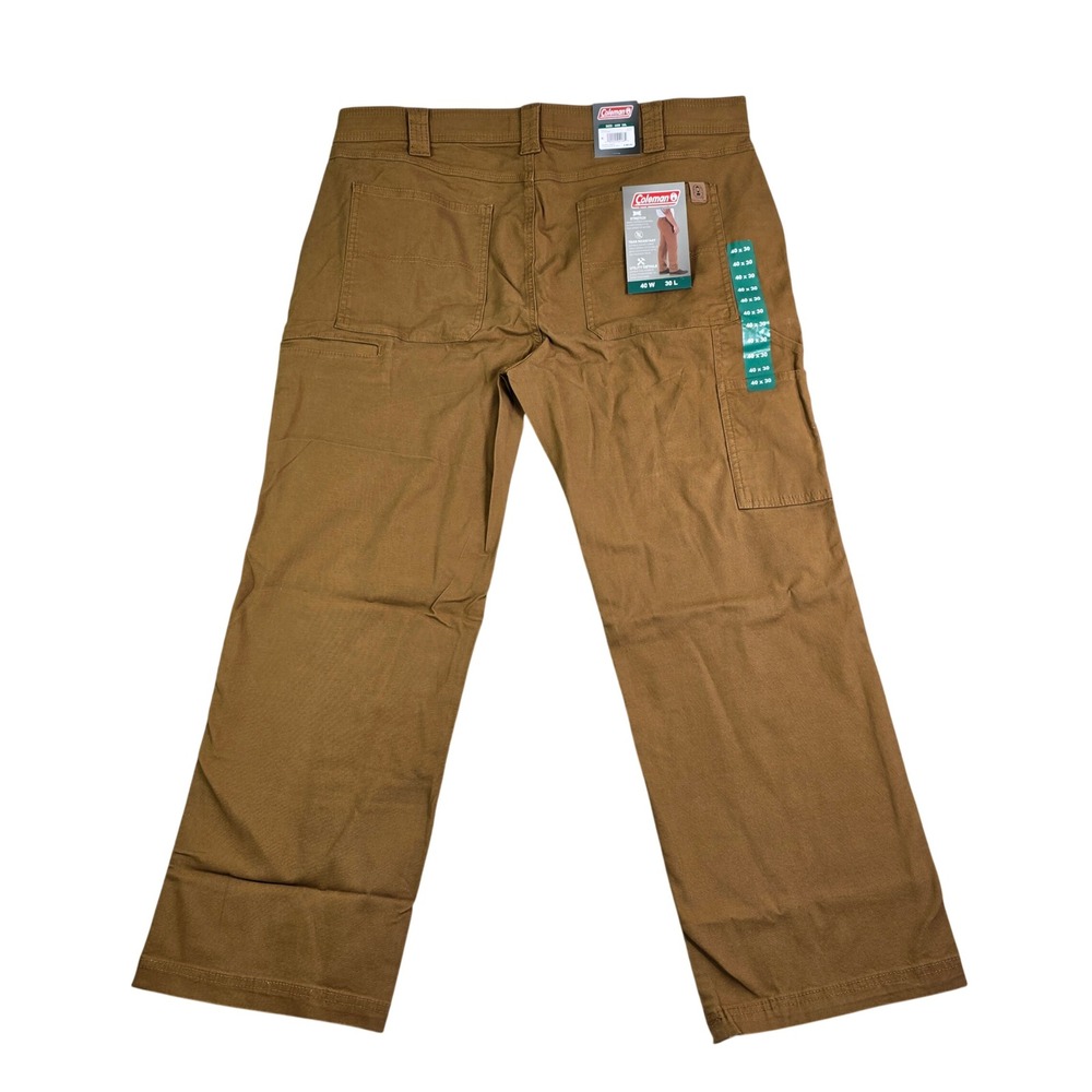 Coleman Utility Work Pants Mens 40x30 Brown Canvas Carpenter Stretch Pants New